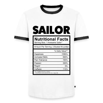 Sailor voile - T-shirt contrasté Homme - blanc/noir - Devant - AI Model Female 172 light (172cm) & AI Model Male 178 dark (178cm)