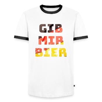Cadeau de vacances drapeau Allemagne bière - T-shirt contrasté Homme - blanc/noir - Devant - AI Model Female 172 light (172cm) & AI Model Male 178 dark (178cm)