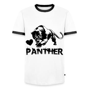 I love a panther - Men's Ringer Shirt - white/black - Front - AI Model Female 172 light (172cm) & AI Model Male 178 dark (178cm)