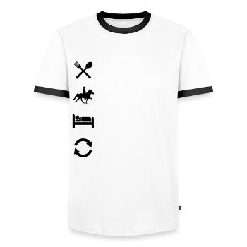 Tölt Tölten Reiten Spruch Lustig - Männer Kontrast-T-Shirt - Weiß/Schwarz - Vorne - AI Model Female 172 light (172cm) & AI Model Male 178 dark (178cm)