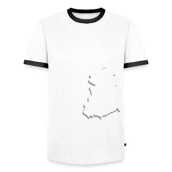 DDR Ossi Osten - Männer Kontrast-T-Shirt - Weiß/Schwarz - Vorne - AI Model Female 172 light (172cm) & AI Model Male 178 dark (178cm)