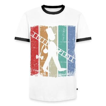 Ramoneur ramoneur - T-shirt contrasté Homme - blanc/noir - Devant - AI Model Female 172 light (172cm) & AI Model Male 178 dark (178cm)