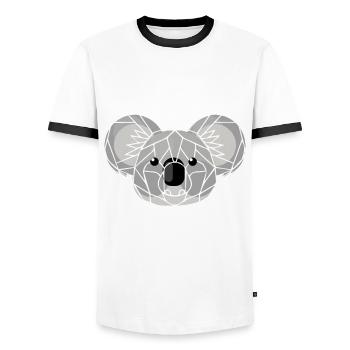 Koala Australie - T-shirt contrasté Homme - blanc/noir - Devant - AI Model Female 172 light (172cm) & AI Model Male 178 dark (178cm)