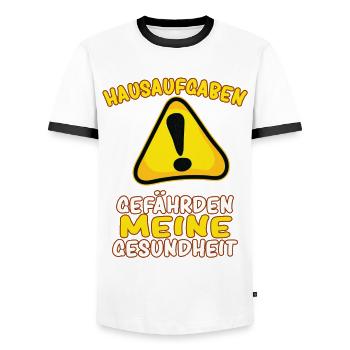 Hausaufgaben Gefährden Meine Gesundheit Schüler - Männer Kontrast-T-Shirt - Weiß/Schwarz - Vorne - AI Model Female 172 light (172cm) & AI Model Male 178 dark (178cm)