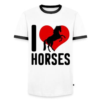 Rider Rider dictons coeur - T-shirt contrasté Homme - blanc/noir - Devant - AI Model Female 172 light (172cm) & AI Model Male 178 dark (178cm)