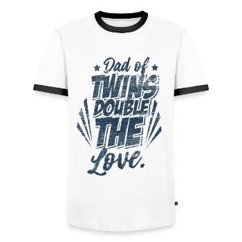 Twins dad - Men's Ringer Shirt - white/black - Front - AI Model Female 172 light (172cm) & AI Model Male 178 dark (178cm)