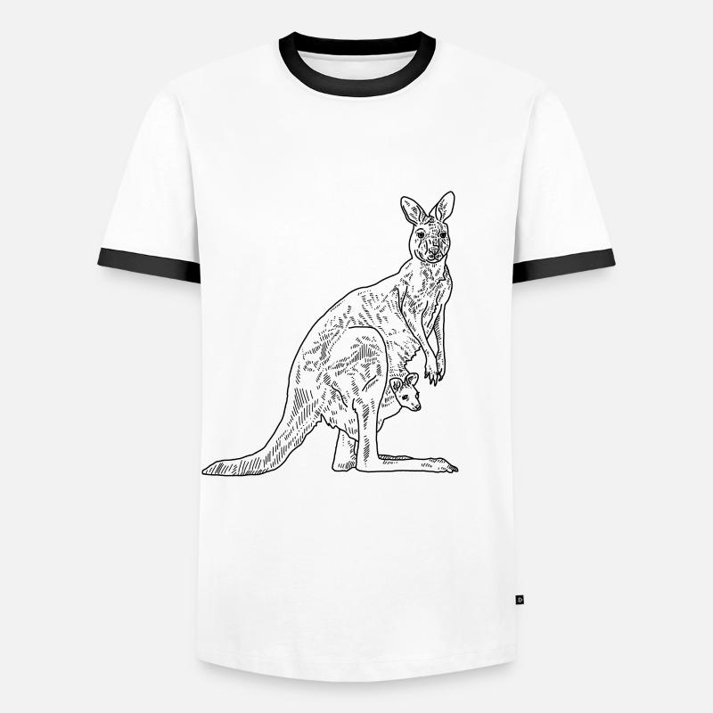 kangaroo - Men's Ringer Shirt - white/black