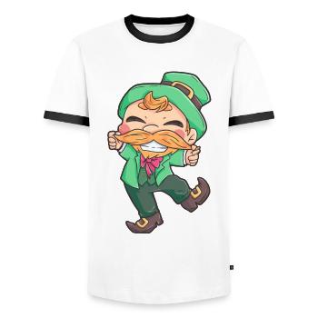 Leprechaun St Patricks Day holiday Ireland - Men's Ringer Shirt - white/black - Front - AI Model Female 172 light (172cm) & AI Model Male 178 dark (178cm)