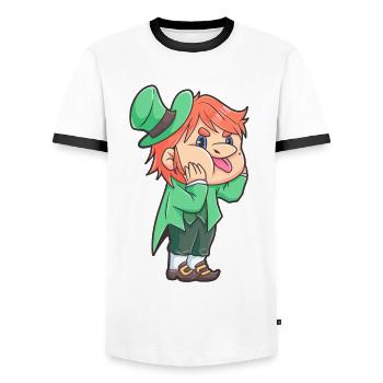 Leprechaun St Patricks Day holiday Ireland - Men's Ringer Shirt - white/black - Front - AI Model Female 172 light (172cm) & AI Model Male 178 dark (178cm)