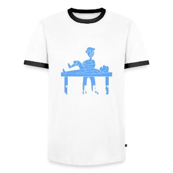 Physiotherapeut Humorvoll Geschenk Spruch Lustig - Männer Kontrast-T-Shirt - Weiß/Schwarz - Vorne - AI Model Female 172 light (172cm) & AI Model Male 178 dark (178cm)
