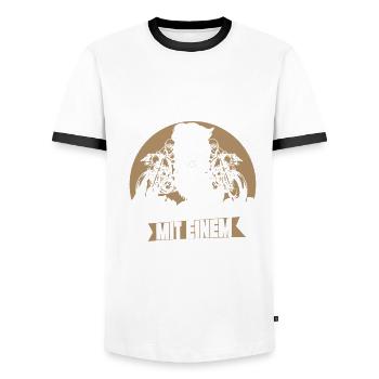 Motorrad Bike Biker - Männer Kontrast-T-Shirt - Weiß/Schwarz - Vorne - AI Model Female 172 light (172cm) & AI Model Male 178 dark (178cm)