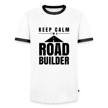 Asphalt road construction road builders - Men's Ringer Shirt - white/black - Front - AI Model Female 172 light (172cm) & AI Model Male 178 dark (178cm)