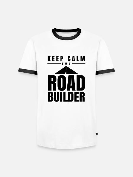 Asphalt Straßenbau Straßenbauer - Männer Kontrast-T-Shirt - Weiß/Schwarz