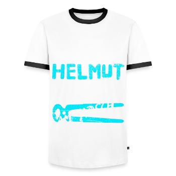 Heimwerker Helmut - Männer Kontrast-T-Shirt - Weiß/Schwarz - Vorne - AI Model Female 172 light (172cm) & AI Model Male 178 dark (178cm)