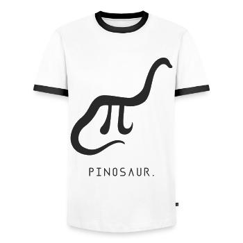 Pi dinosaure math - T-shirt contrasté Homme - blanc/noir - Devant - AI Model Female 172 light (172cm) & AI Model Male 178 dark (178cm)