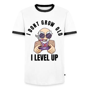 Gamer Opa Video Mann lustig Geschenk alt - Männer Kontrast-T-Shirt - Weiß/Schwarz - Vorne - AI Model Female 172 light (172cm) & AI Model Male 178 dark (178cm)