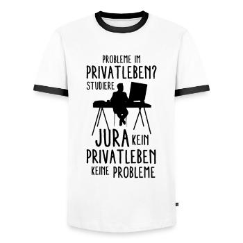 Jura - Männer Kontrast-T-Shirt - Weiß/Schwarz - Vorne - AI Model Female 172 light (172cm) & AI Model Male 178 dark (178cm)