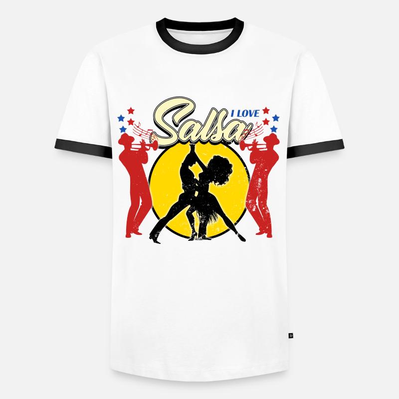 Salsa - Men's Ringer Shirt - white/black