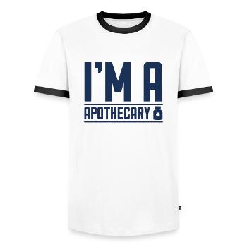 pharmacist - Men's Ringer Shirt - white/black - Front - AI Model Female 172 light (172cm) & AI Model Male 178 dark (178cm)