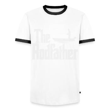 Der RodVater - Männer Kontrast-T-Shirt - Weiß/Schwarz - Vorne - AI Model Female 172 light (172cm) & AI Model Male 178 dark (178cm)