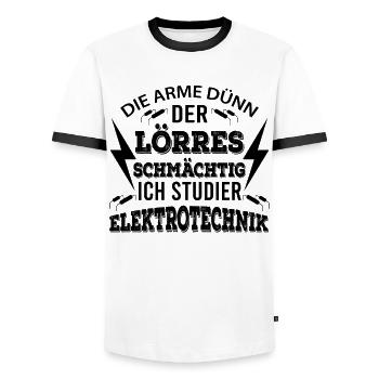 Elektrotechnik Lustig - Männer Kontrast-T-Shirt - Weiß/Schwarz - Vorne - AI Model Female 172 light (172cm) & AI Model Male 178 dark (178cm)