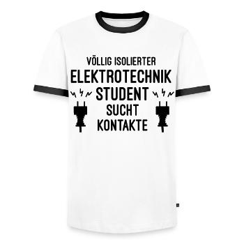 Elektrotechnik Student - Männer Kontrast-T-Shirt - Weiß/Schwarz - Vorne - AI Model Female 172 light (172cm) & AI Model Male 178 dark (178cm)