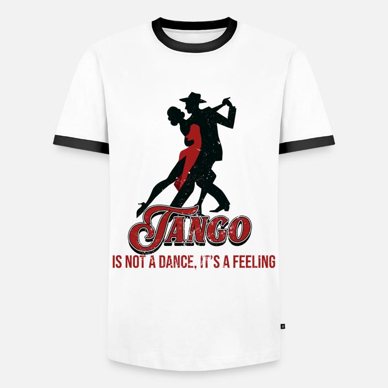 Tango, Tango Tänzer - Männer Kontrast-T-Shirt - Weiß/Schwarz