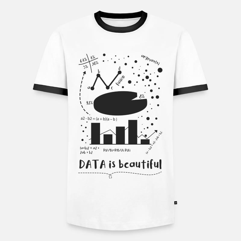 Daten Nerd - Männer Kontrast-T-Shirt - Weiß/Schwarz