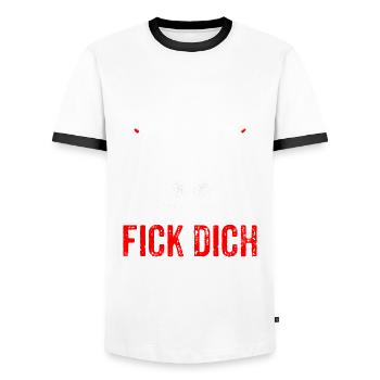 Hokus Pokus Fick Dich Mittelfinger Frauen Tattoo - Männer Kontrast-T-Shirt - Weiß/Schwarz - Vorne - AI Model Female 172 light (172cm) & AI Model Male 178 dark (178cm)