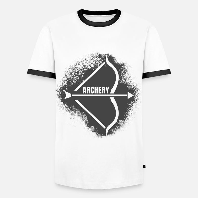 Bogen Und Pfeil - Männer Kontrast-T-Shirt - Weiß/Schwarz