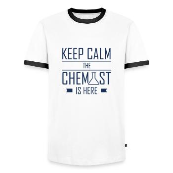 Chemistry chemist chemical chemist team - Men's Ringer Shirt - white/black - Front - AI Model Female 172 light (172cm) & AI Model Male 178 dark (178cm)