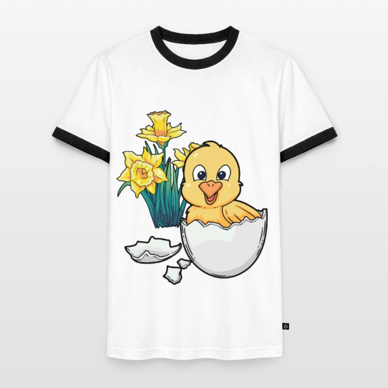 Joyeux Easter Chicks Easter Egg Kids Bébé Chick Egg Egg T-shirt contrasté Homme