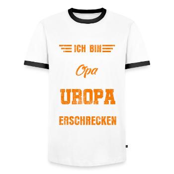 Uropa Urgroßvater - Männer Kontrast-T-Shirt - Weiß/Schwarz - Vorne - AI Model Female 172 light (172cm) & AI Model Male 178 dark (178cm)