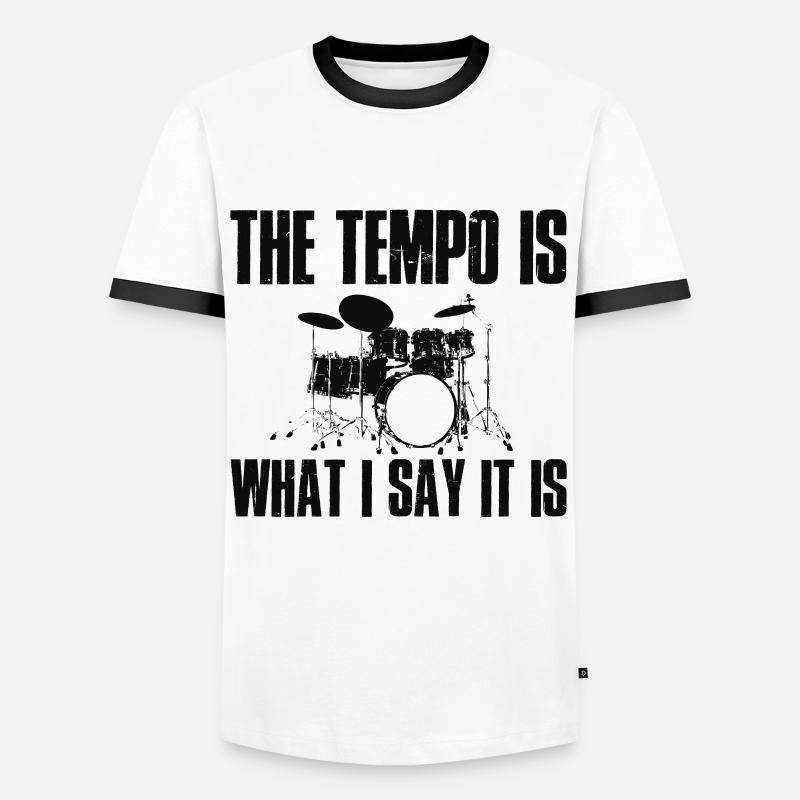 Drummer's pace - Männer Kontrast-T-Shirt - Weiß/Schwarz