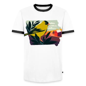 Iowa Proud State Motto Le produit Hawkeye State - T-shirt contrasté Homme - blanc/noir - Devant - AI Model Female 172 light (172cm) & AI Model Male 178 dark (178cm)