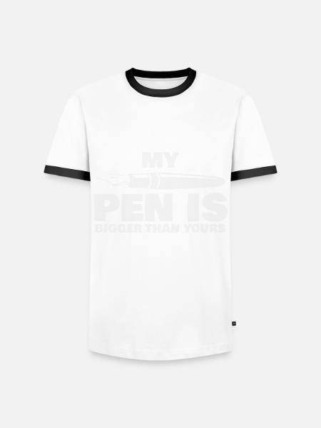 My Pen Is Bigger - Männer Kontrast-T-Shirt - Weiß/Schwarz