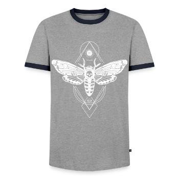 Gothic Falter Kelten Okkultismus Satan Geschenk - Männer Kontrast-T-Shirt - Grau/Navy  - Vorne - AI Model Female 172 light (172cm) & AI Model Male 178 light (178cm)