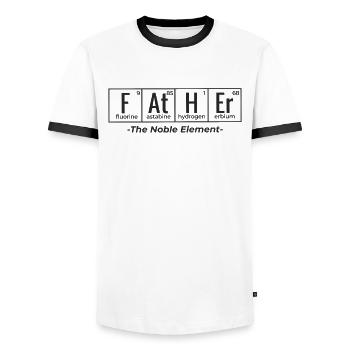 Le cadeau de mon père I pour papa le jour de la fête des pères - T-shirt contrasté Homme - blanc/noir - Devant - AI Model Female 172 light (172cm) & AI Model Male 178 dark (178cm)