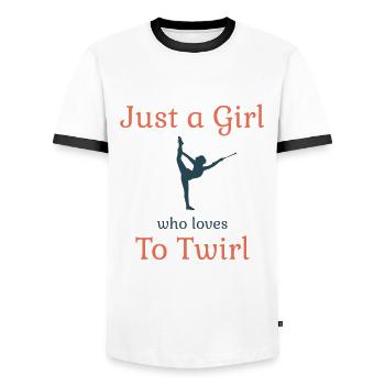 Baton Twirling Dancing Gymnast Gift - Men's Ringer Shirt - white/black - Front - AI Model Female 172 light (172cm) & AI Model Male 178 dark (178cm)