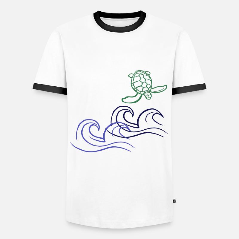 turtle - Men's Ringer Shirt - white/black