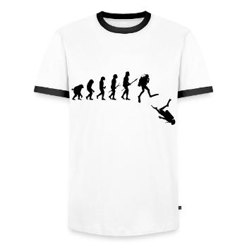 Diver evolution - Men's Ringer Shirt - white/black - Front - AI Model Female 172 light (172cm) & AI Model Male 178 dark (178cm)