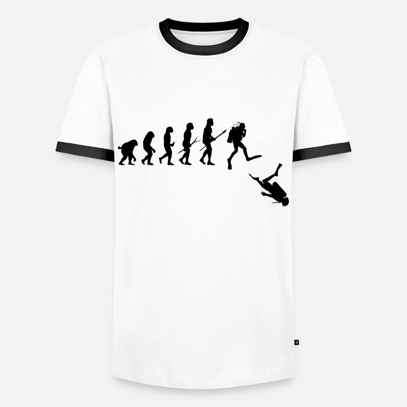 Evolution du plongeur - T-shirt contrasté Homme - blanc/noir
