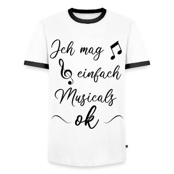 Musical Spruch Gesang Tanz Geschenk Musiktheater - Männer Kontrast-T-Shirt - Weiß/Schwarz - Vorne - AI Model Female 172 light (172cm) & AI Model Male 178 dark (178cm)