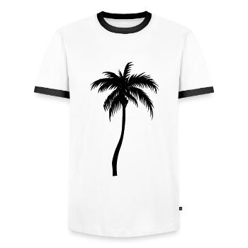 Palme Palm - Männer Kontrast-T-Shirt - Weiß/Schwarz - Vorne - AI Model Female 172 light (172cm) & AI Model Male 178 dark (178cm)