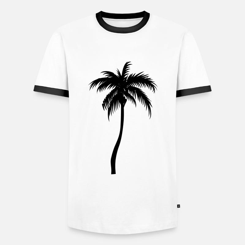 Palm tree palm - Men's Ringer Shirt - white/black