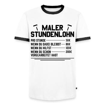 Maler Lackierer Stundenlohn Preisliste Preise - Männer Kontrast-T-Shirt - Weiß/Schwarz - Vorne - AI Model Female 172 light (172cm) & AI Model Male 178 dark (178cm)