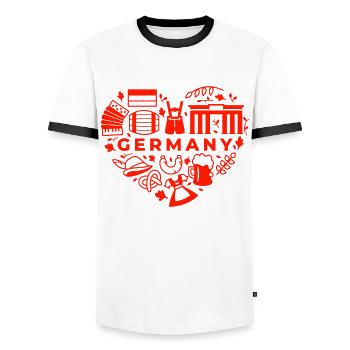 Germany German culture German gift - Men's Ringer Shirt - white/black - Front - AI Model Female 172 light (172cm) & AI Model Male 178 dark (178cm)