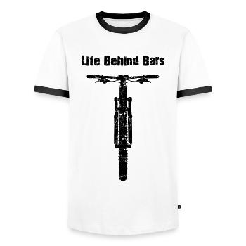 Life Behind Bars Cyclists Bikers Bikers MTB Gesch - Men's Ringer Shirt - white/black - Front - AI Model Female 172 light (172cm) & AI Model Male 178 dark (178cm)