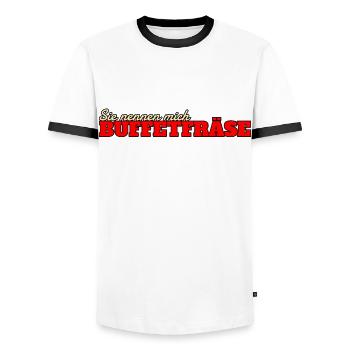 Buffetfräse Essen Restaurant Buffet Lustig - Männer Kontrast-T-Shirt - Weiß/Schwarz - Vorne - AI Model Female 172 light (172cm) & AI Model Male 178 dark (178cm)