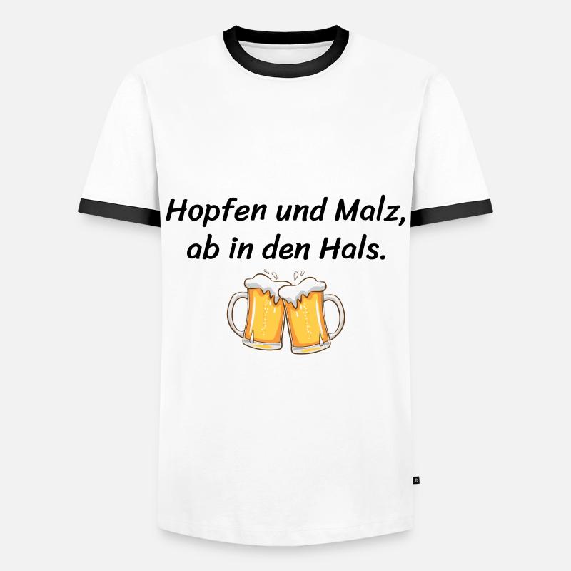 Bier Spruch - Männer Kontrast-T-Shirt - Weiß/Schwarz